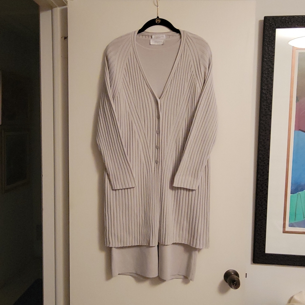 Gispa, Short sleeve dress and matching Long Cardigan